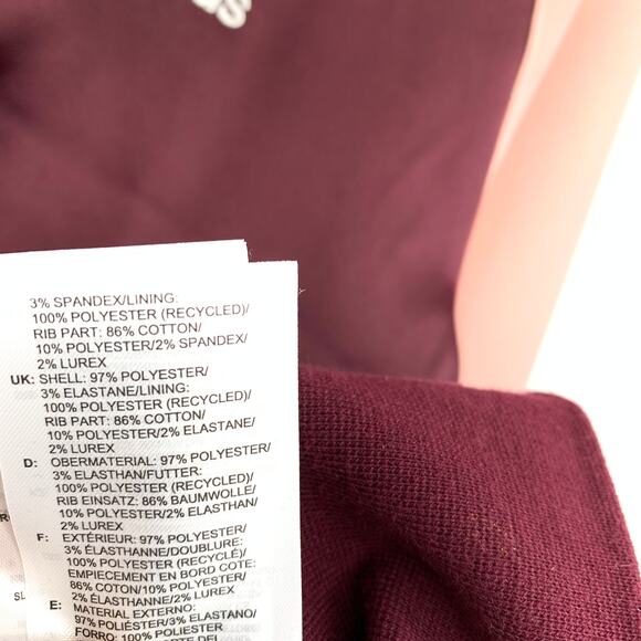 Adidas Full Zip Jacket Womens Size Medium Maroon Pink Striped Hem - Picture 7 of 7